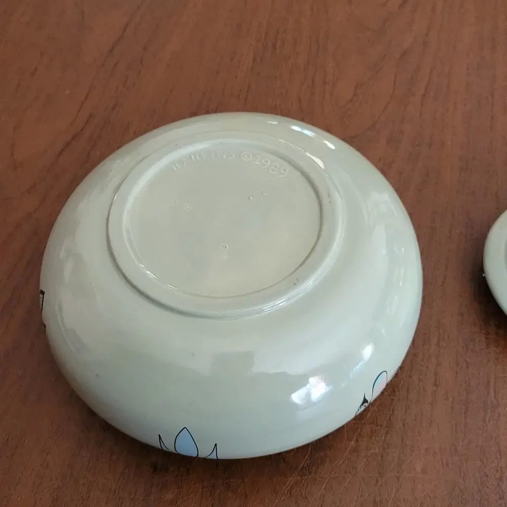 Vintage Native American stoneware pottery lidded bowl 1989